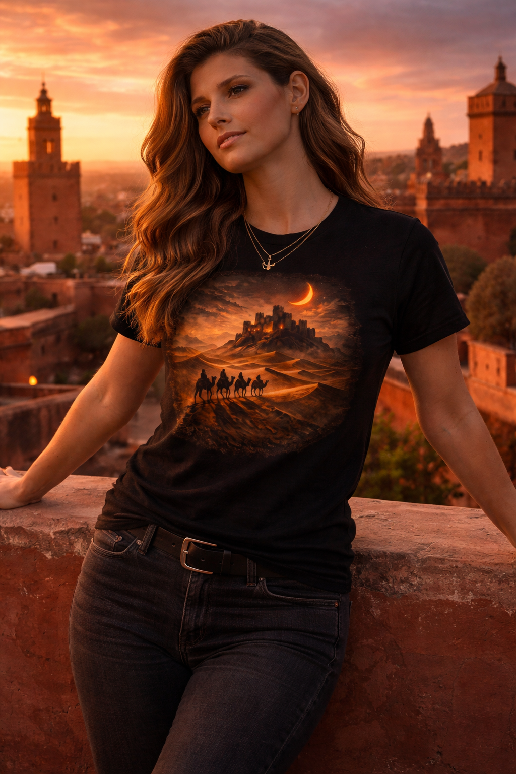 Caravan to the crimson fortress — female mockup