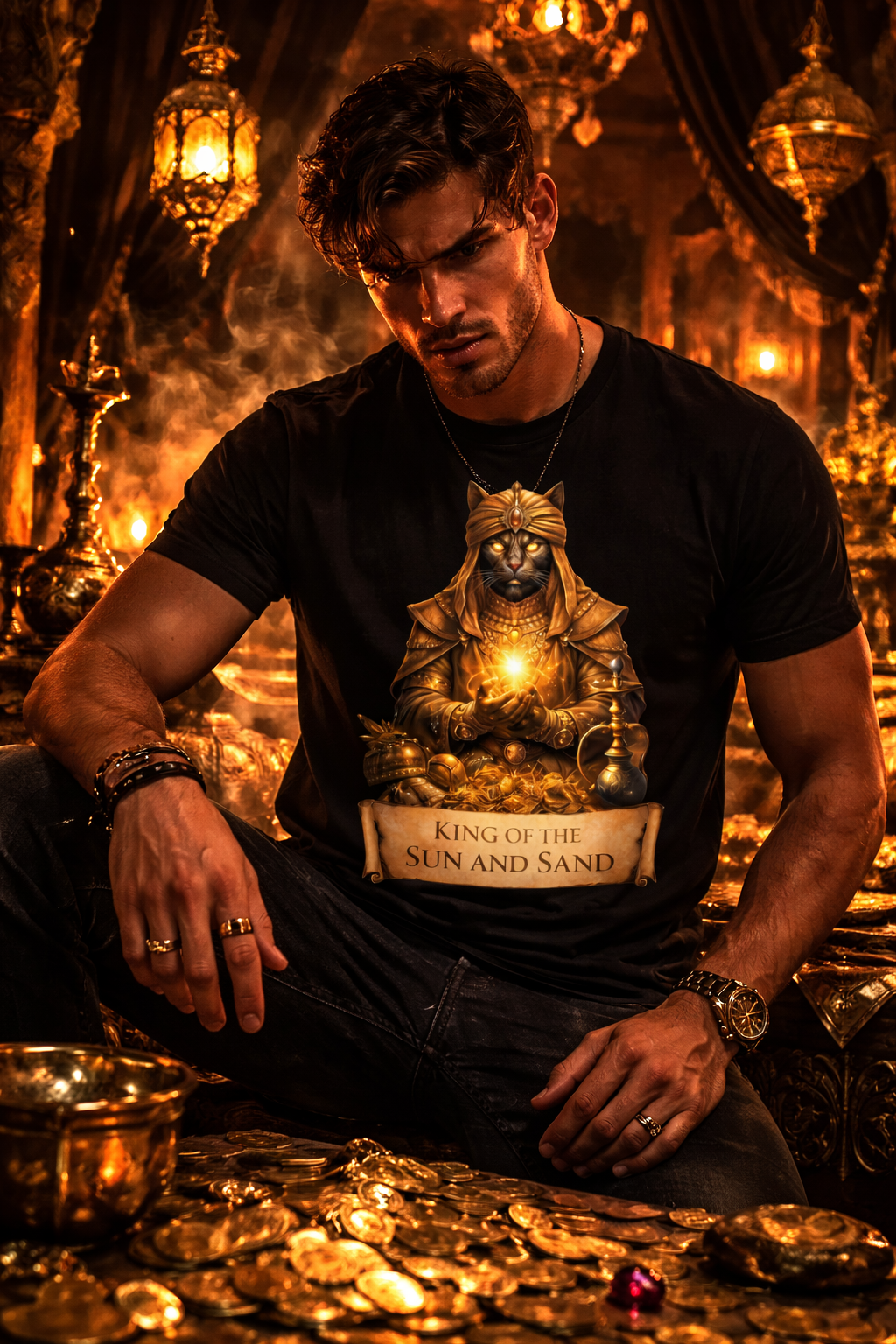King of the Sun and Sand — Cat Sovereign — male mockup