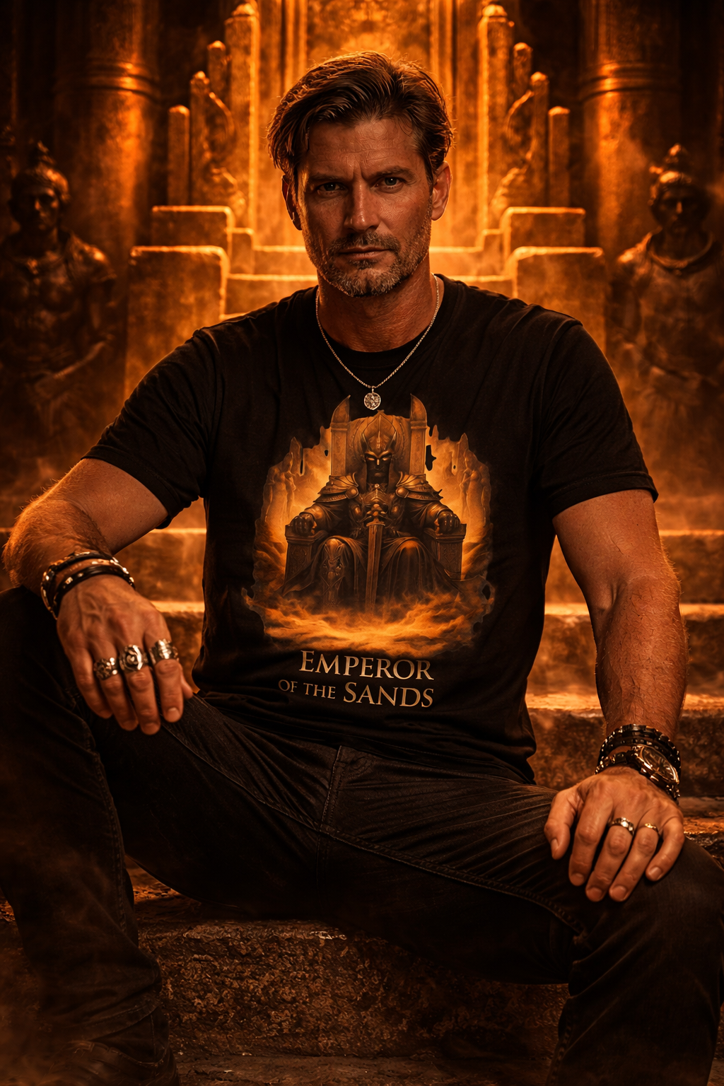 Emperor of the Sands — Golden Throne — male mockup