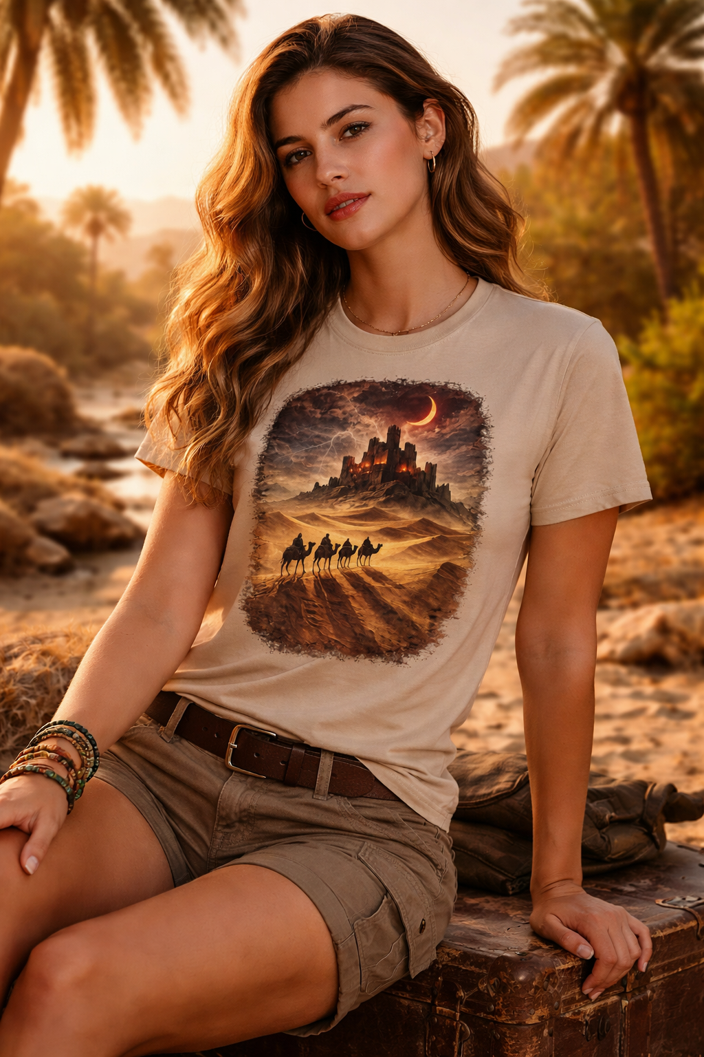 Caravan Into the Lightning Castle — female mockup