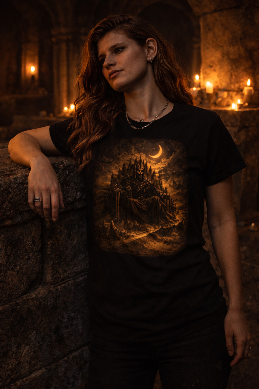 Undead King on a Desert Throne — female mockup