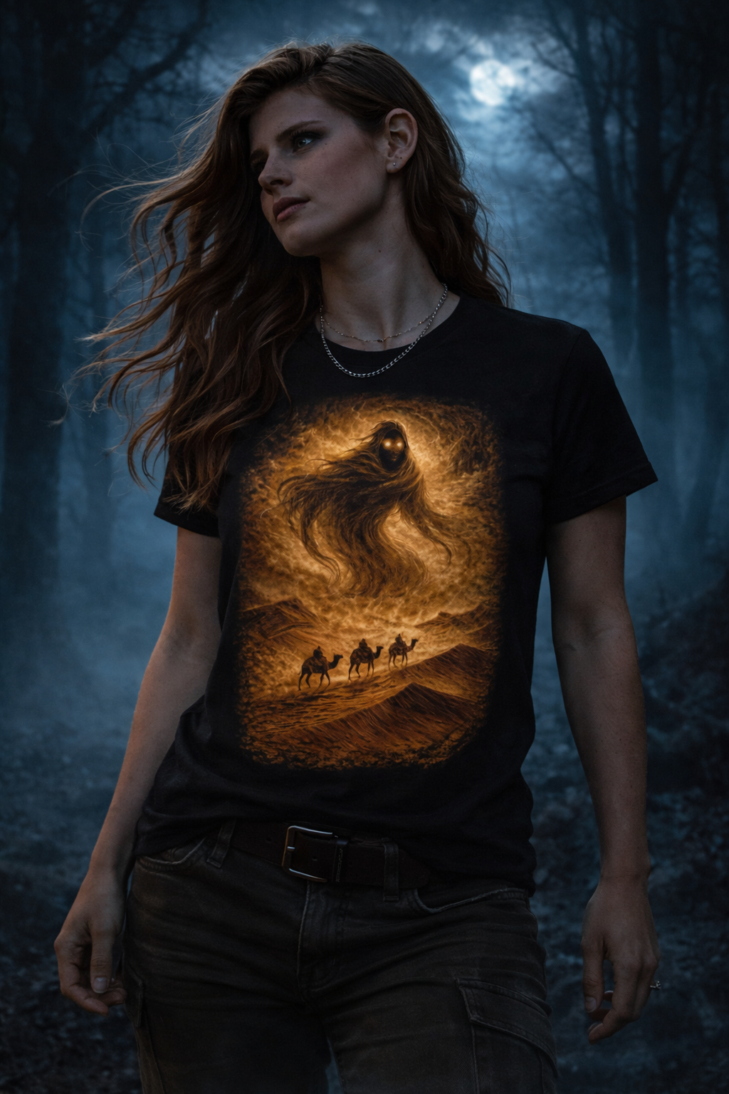 Wraith in the desert night — female mockup